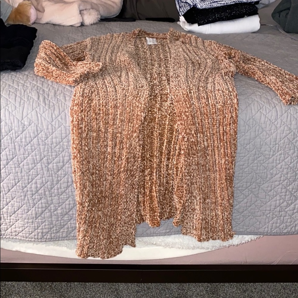 Long brown cardigan